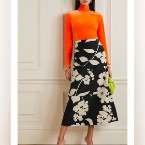 Double J printed wool blend- A line floral skirt